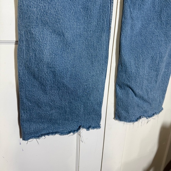 Abercrombie & Fitch 90s Relaxed Jean High Rise Size 34 / 18 LONG Blue Wash Wide - Picture 8 of 10